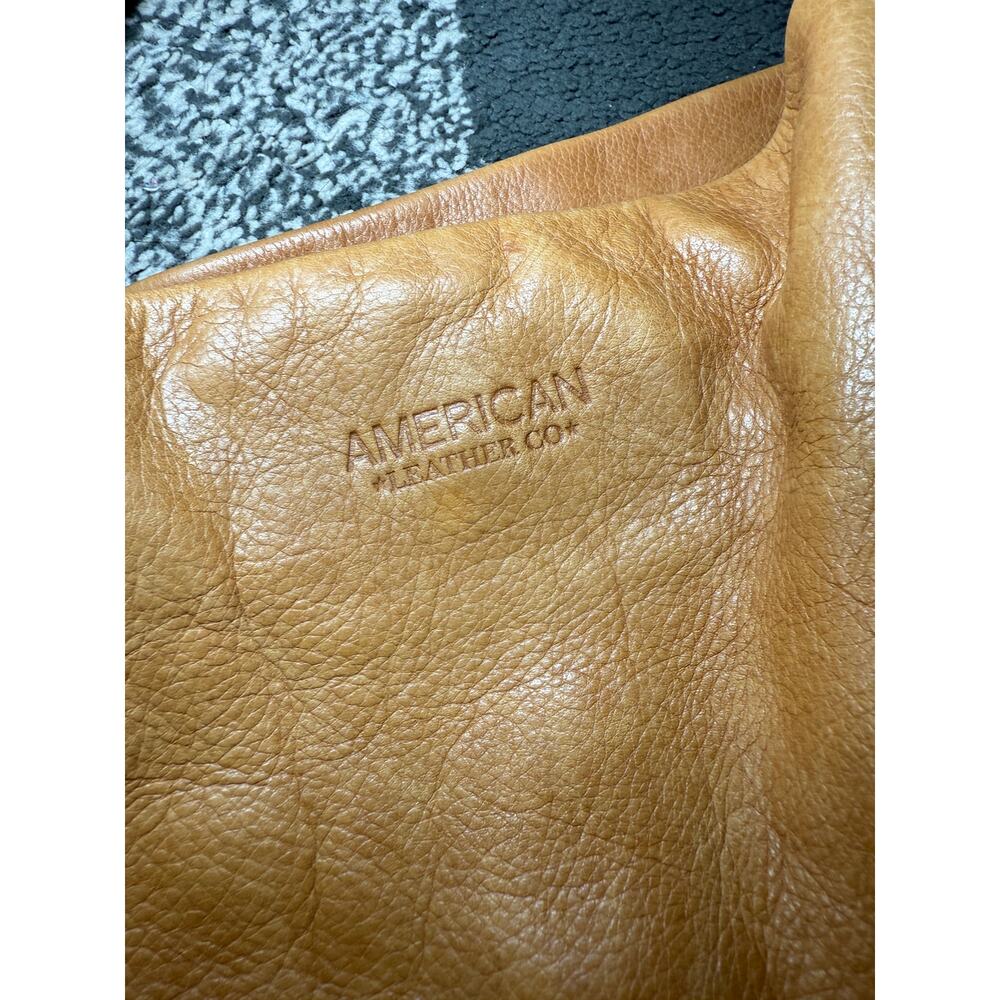 American Leather Co lenox tan‎ triple entry shoulder satchel bag quiet luxury - Picture 3 of 8
